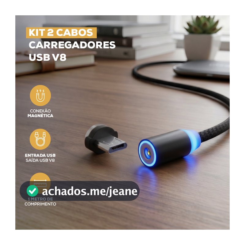 Cabo Magnético Sumexr Sx-b16v8  e V8 Android Led Cabo Rápido Cor Azul