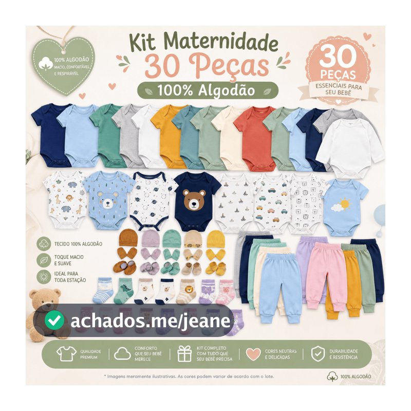 Kit 30 Pçs Roupinhas de Bebê Body Enxoval Maternidade Menino ou Menina PROMOÇÃO