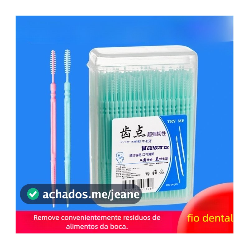 200Pcs Escova Interdental Oral Care Toothpick Floss Limpeza Dentária Higiene Descartável Com Cabeça Dupla