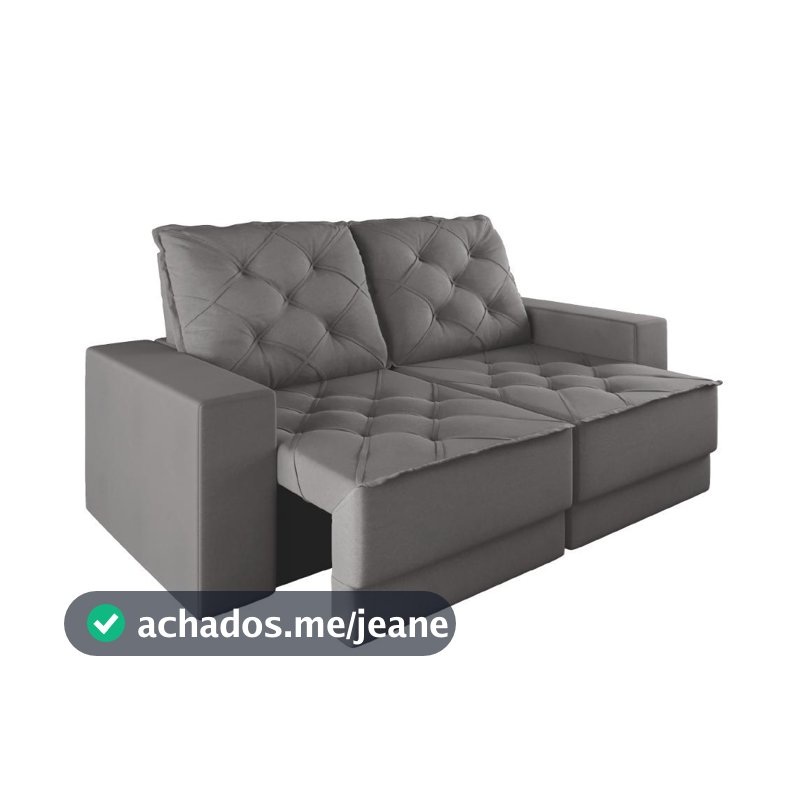 Sofá Retrátil e Reclinável 3 Lugares 1,80m Verona Suede Cinza Mamflex