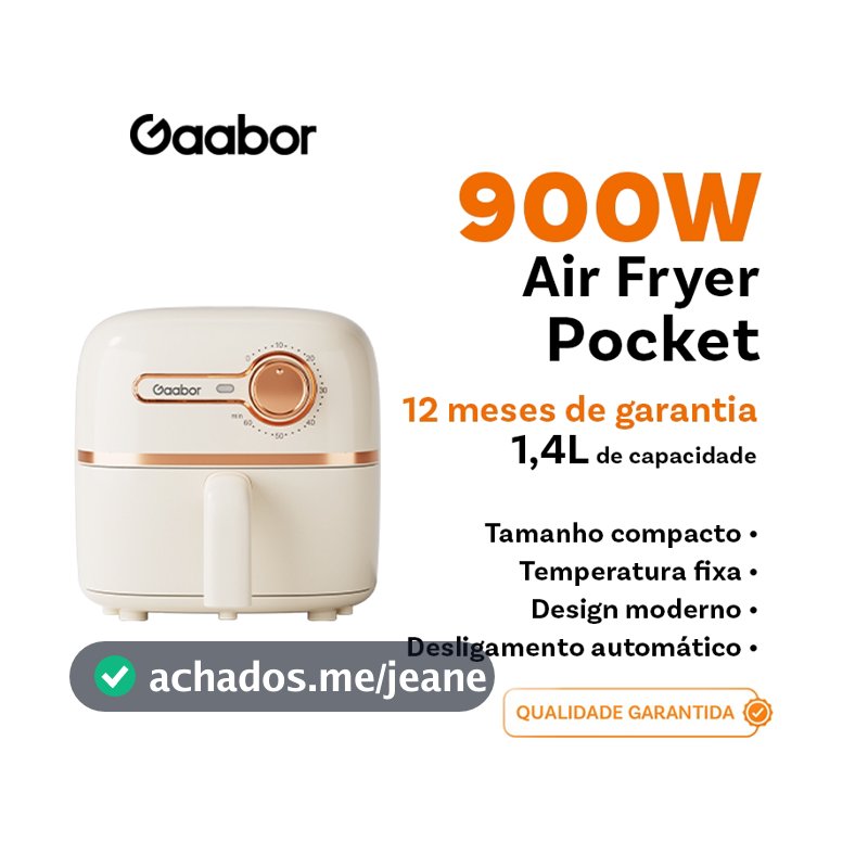 Gaabor Air Fryer 1,4L Pequena Conveniente com Forma de Silicone Timer 900W AF20M-YE01A -1
