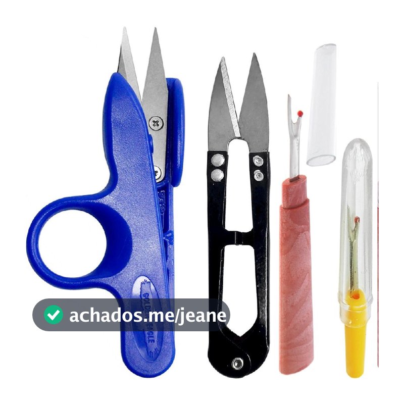 Kit Arremate Limpeza Costura Corte Linha Acabamento Textil Tesouras Demanchador Costura