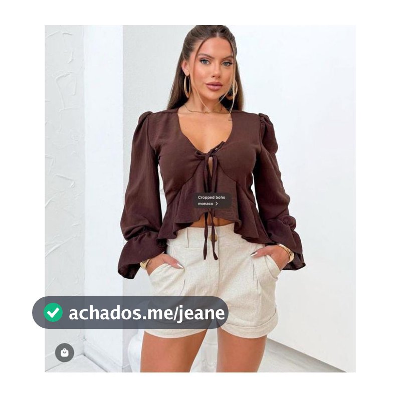 Blusa cropped boho chic duna amarracao na frente