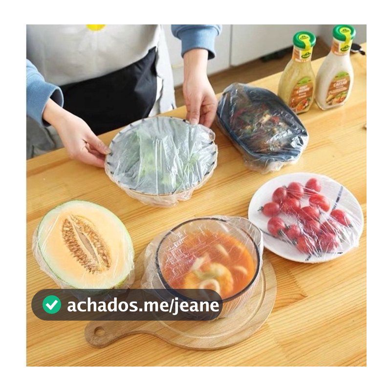 100 Tampa De Plástico descartável para alimento
