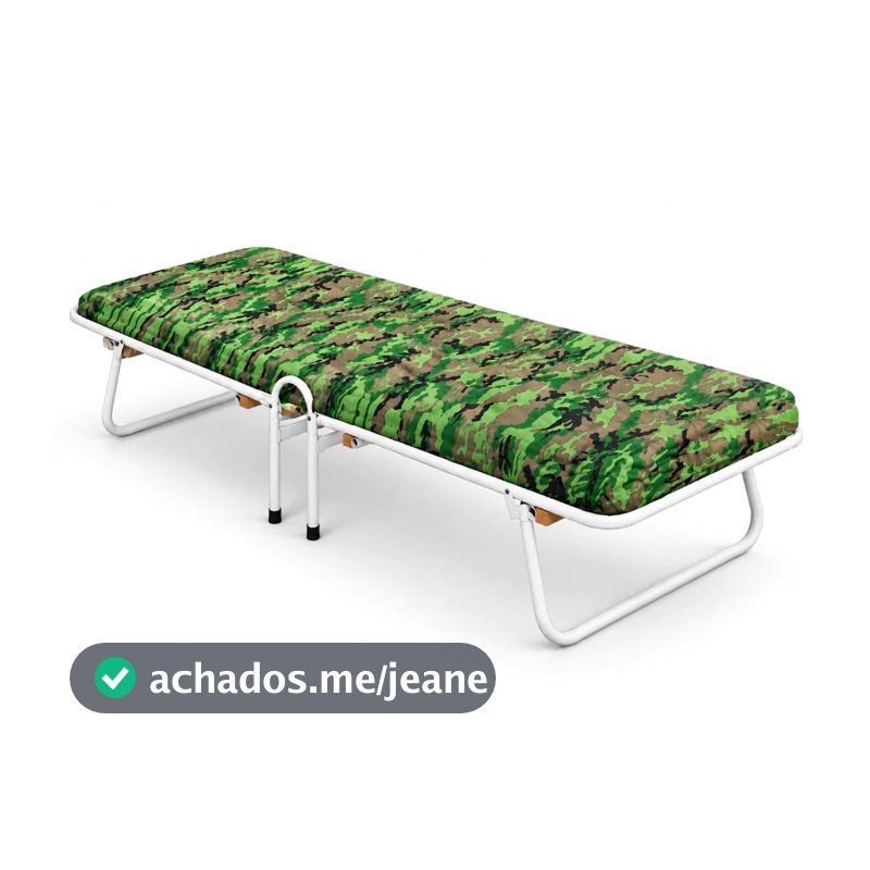 Cama Dobrável Solteiro Camping Com Colchonete Incluso Portátil