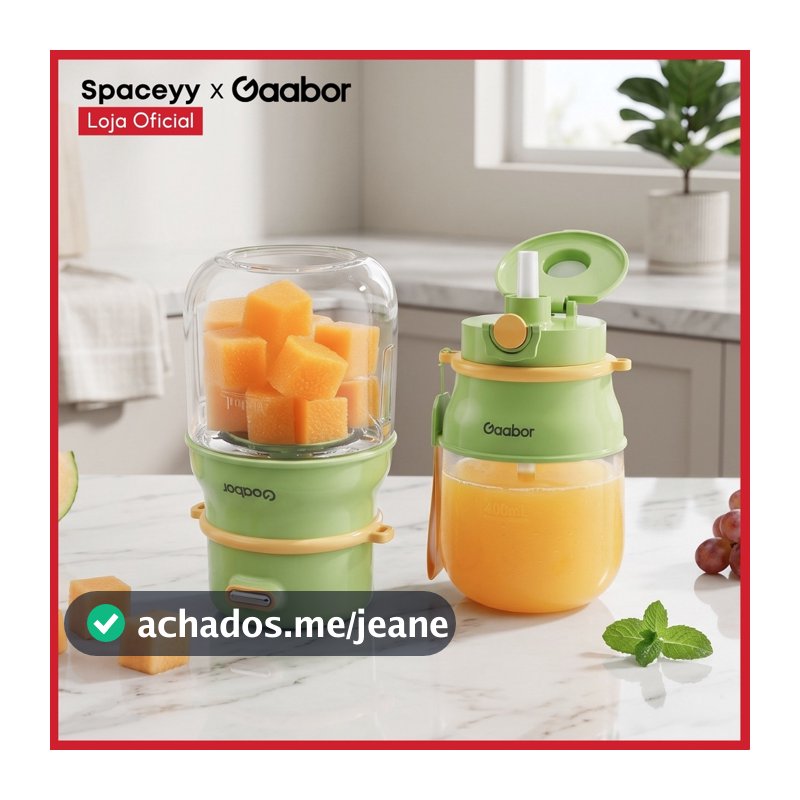 Gaabor Liquidificador e Copo Portátil 2 em 1 1000ml - 720ml JM-M01A