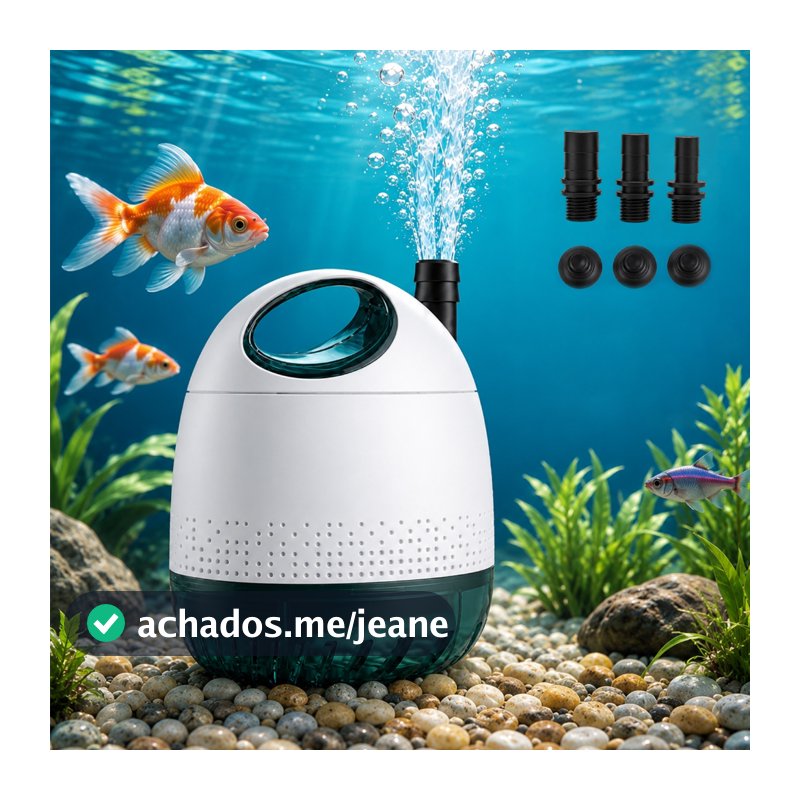 Bomba de Água Submersível Silenciosa para Aquário Multifuncional Circulação, Filtragem e Sucção de Fundo