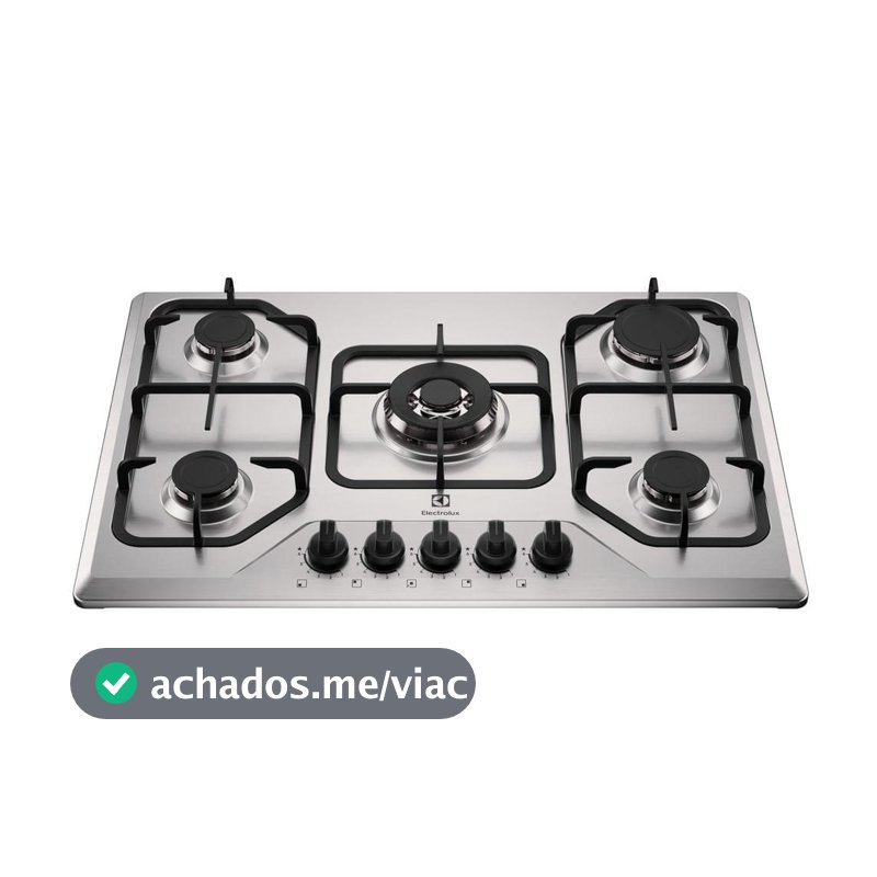Cooktop 5 Bocas a Gás Electrolux Inox Experience Multi Chama e Grade Ferro Fundido (KE5XC)