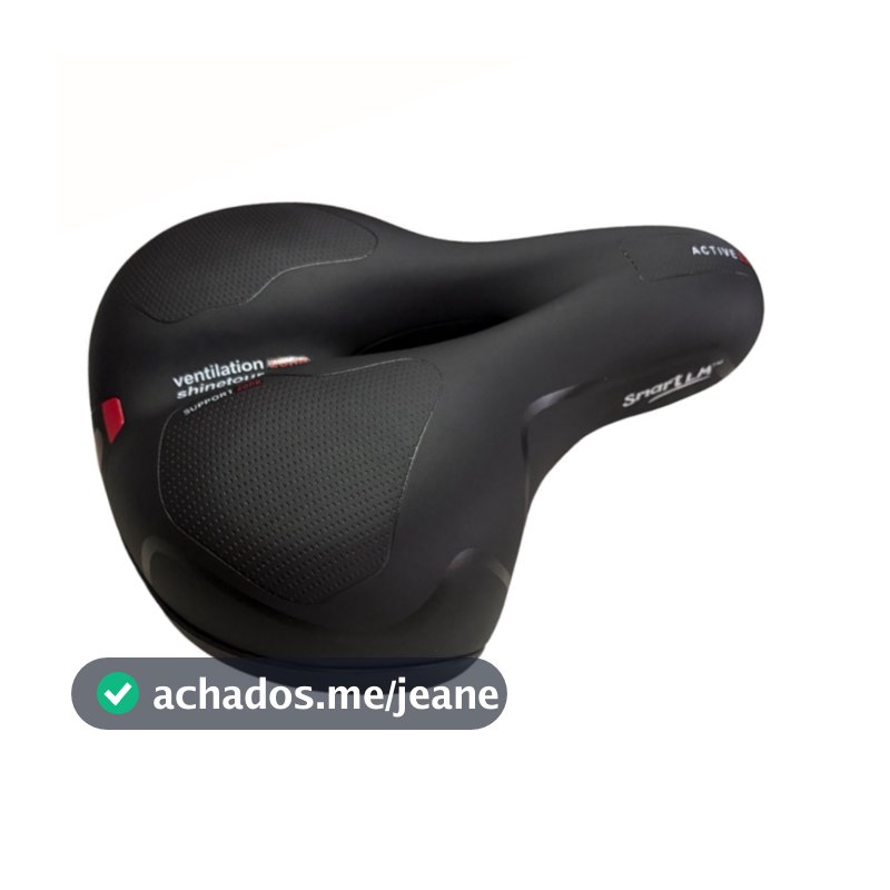 Selim Banco Largo Vazado Bike Confort Plus 2 Molas Gel Tec Refletor Com Elastomero SMARTLM