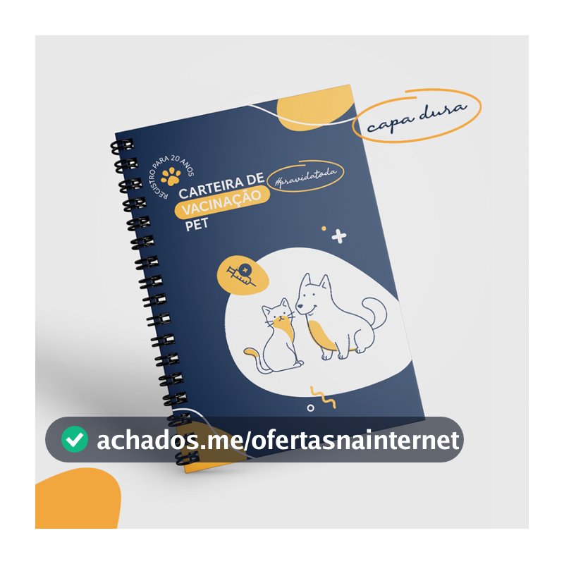 Carteira de Vacinação Pet para a VIDA TODA - Histórico 20 Anos - Ideal para cachorro e gatos