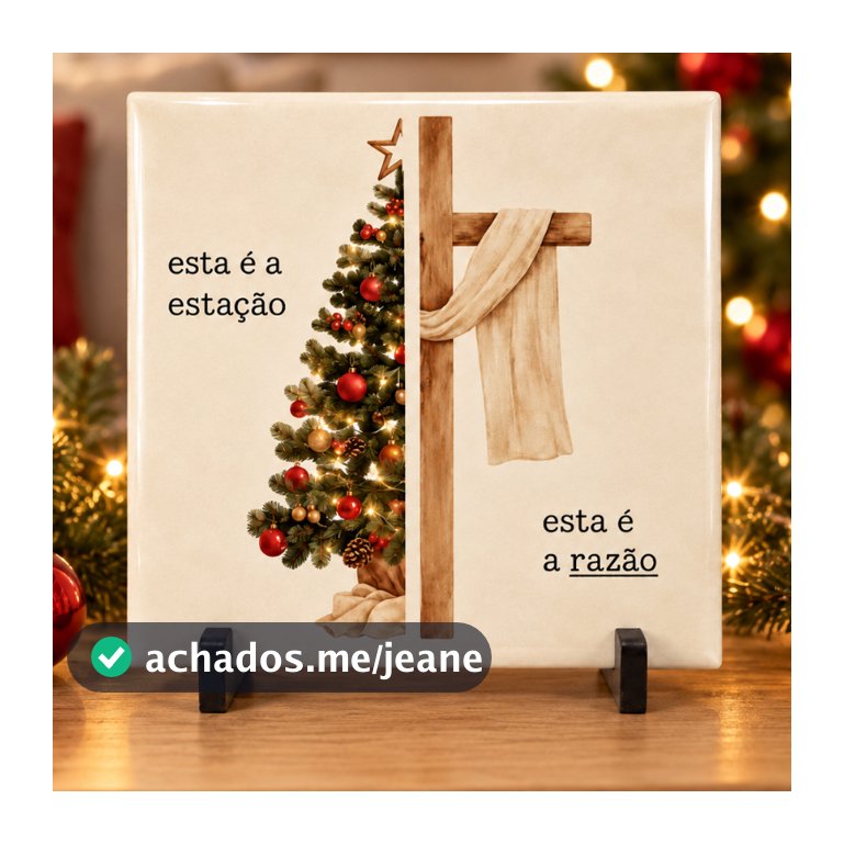 Azulejo Decorativo Jesus é a Razão da Estação Natal Cristão Cesrãmica 15x15 cm