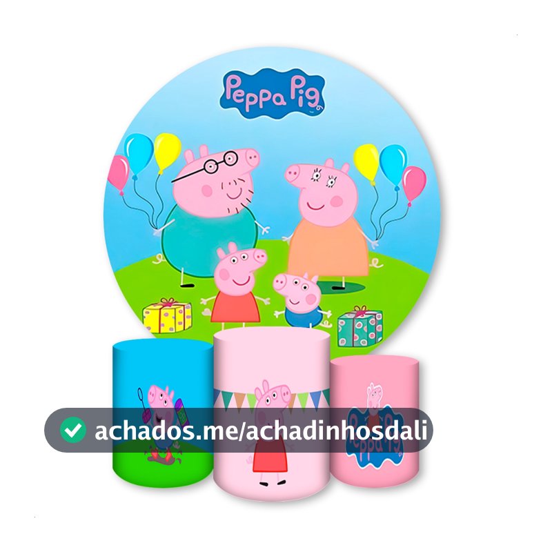Kit Capa Painel + Trio Capas de Cilindros Sublimado Tema Diversos Fazendinha e PP