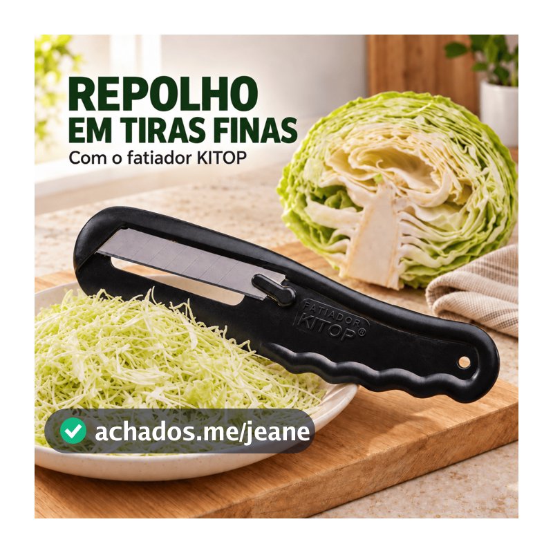 Fatiador KITOP Cortador Couve Fino Legumes Corta Tudo Cozinha Prática Rápido