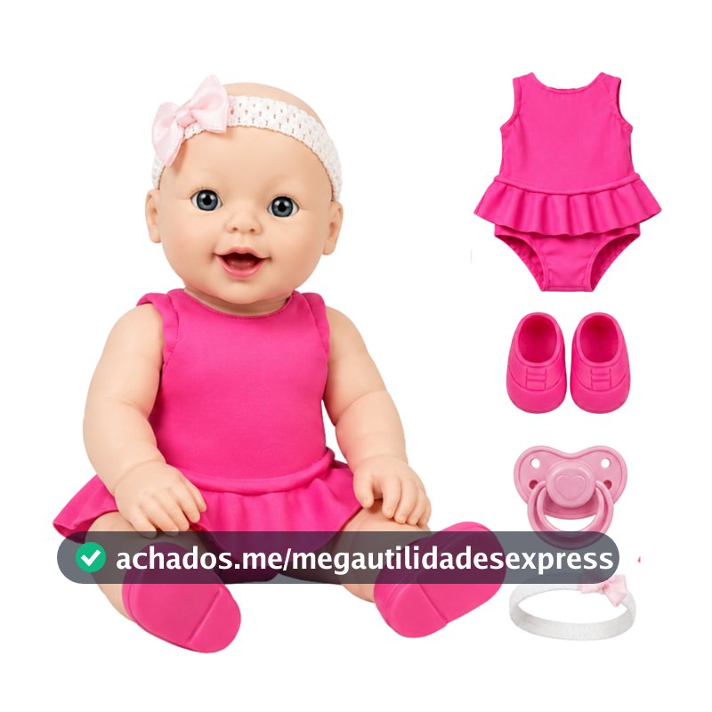 Boneca Vestido com Acessórios Infantil Pequena Reborn