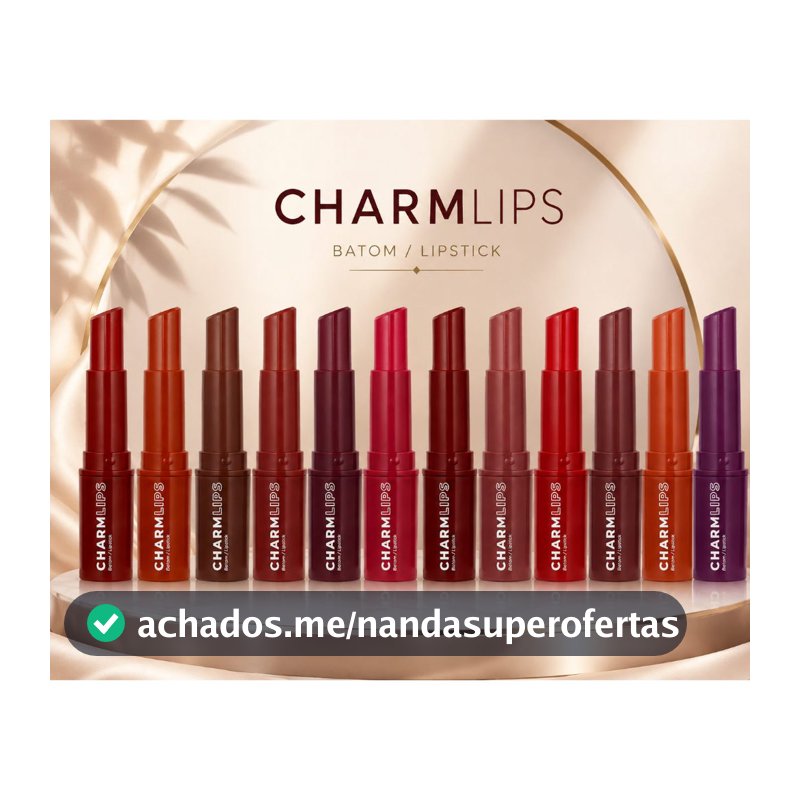 Batom Charm Lips Ruby Rose Semi Matte Lipstick