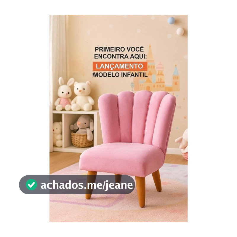 INFANTIL -  Cadeira Infantil Mini Petala Para Crianças de 01 a 08 Anos Pes Palitos Veludo Premium