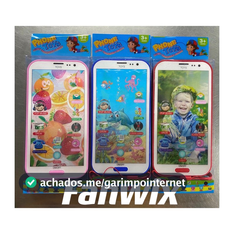 Brinquedo celular infantil musical imagem 3D Smartphone para crianças  com luz e som tem um cordão de segurança, Fanwix