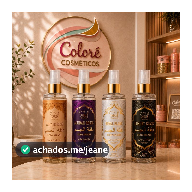 KIT 04 Body Splash ARABE SOUL COSMETICOS FEMININO 200ml  Desodorante Colonia Perfume Corporal