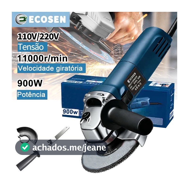 Esmerilhadeira e Lixadeira Angular 900w 115mm 4.1/2 11000rpm 60HZ