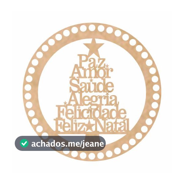 Base MDF Fio de Malha Crochê Redonda Trabalhada Árvore de Natal