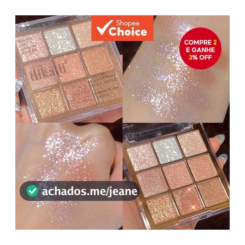 Paleta De Sombras De Floco De Neve De Natal Com Brilho De 9 Cores DIKALU-Maquiagem Para Olhos Totalmente Pérola E Diaman