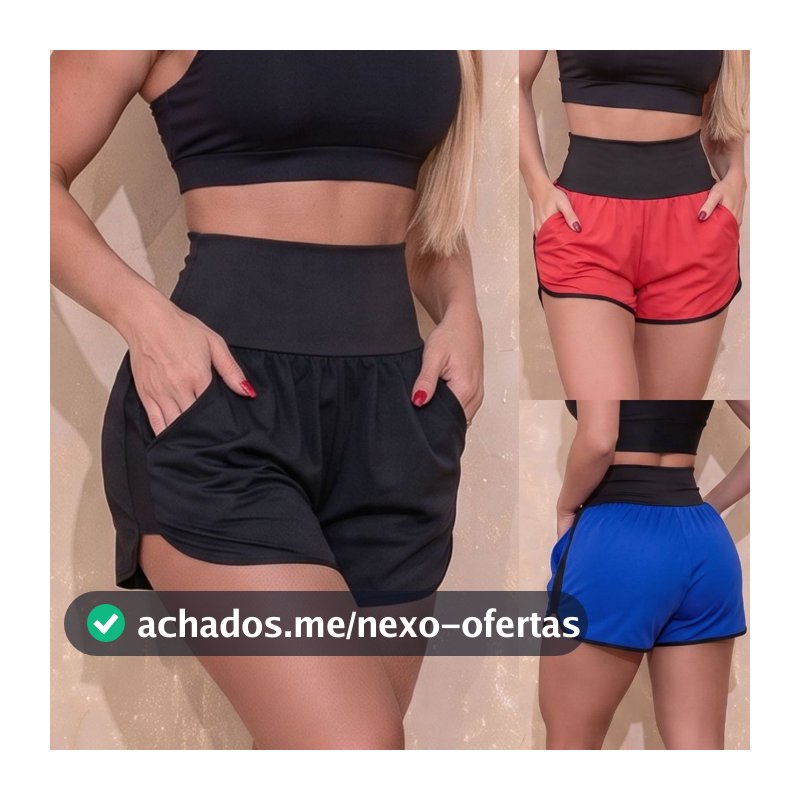 Short Esportivo Feminino Running com Bolsos Laterais em Dry Fit - Ideal para Treinos - Promoção