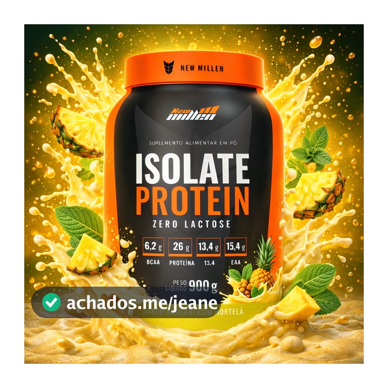 Proteina Isolada New Millen Zero Lactose 26g dose Pote 900g