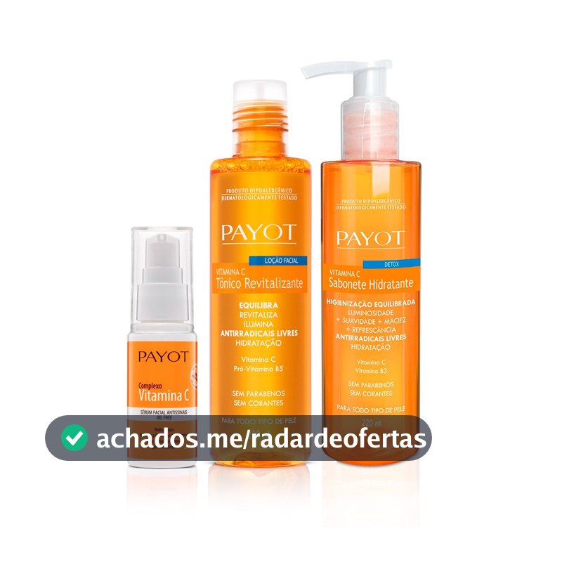 Kit Limpeza Tonificação e Tratamento Facial Vitamina C Payot
