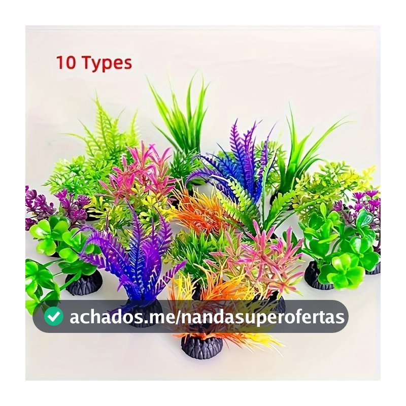 KIT 10 Planta Artificial decoração para aquário mini Livre de BPA Ecologicamente correto bestbrasil.br