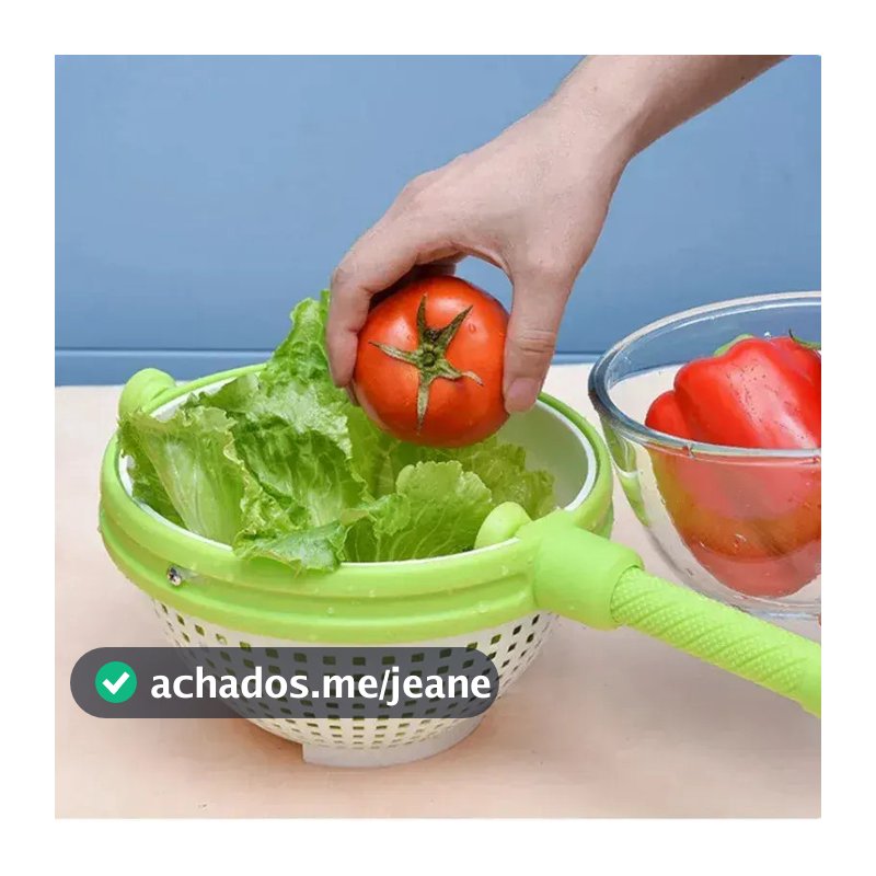 Escorredor Ajustável Centrifuga De Saladas Frutas E Alimento Secador Retrátil Multiuso Plástico