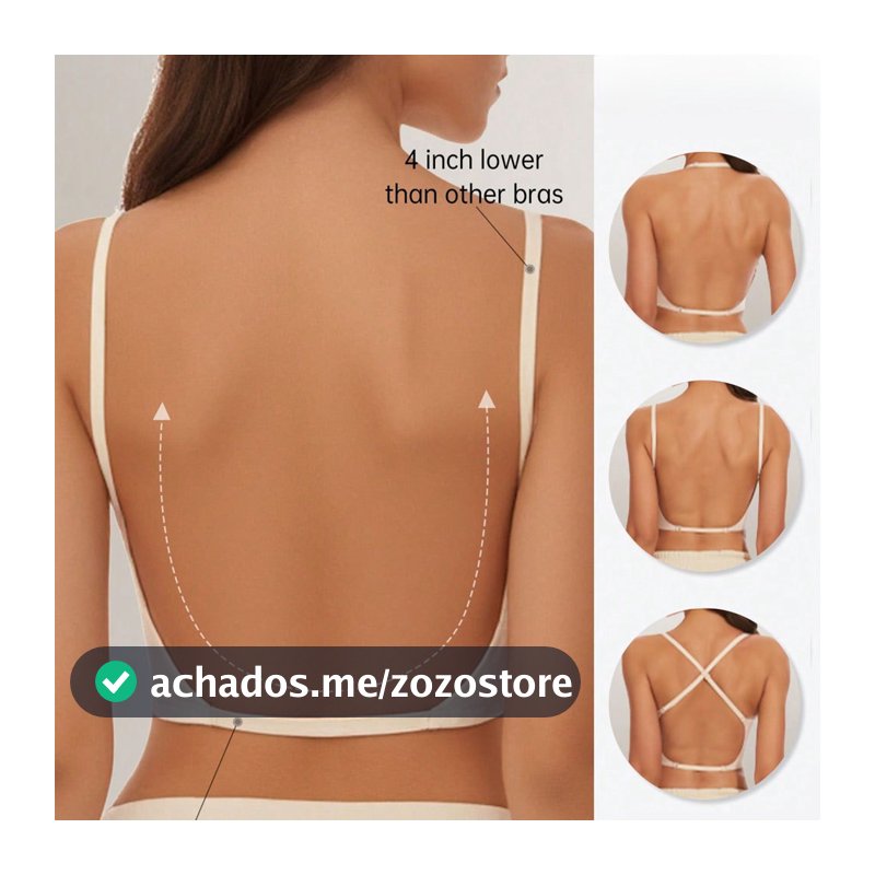 Sutiã sem costura e sem costas em forma de U, sutiã de costas bonitas, push-up para seios pequenos com almofadas para us