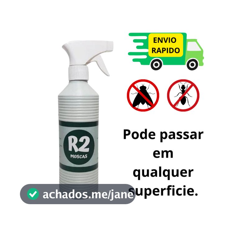 Repelente R2 Moscas e Formigas para Casa Com Borrifador Sem Cheiro Uso em Mercados e Padarias