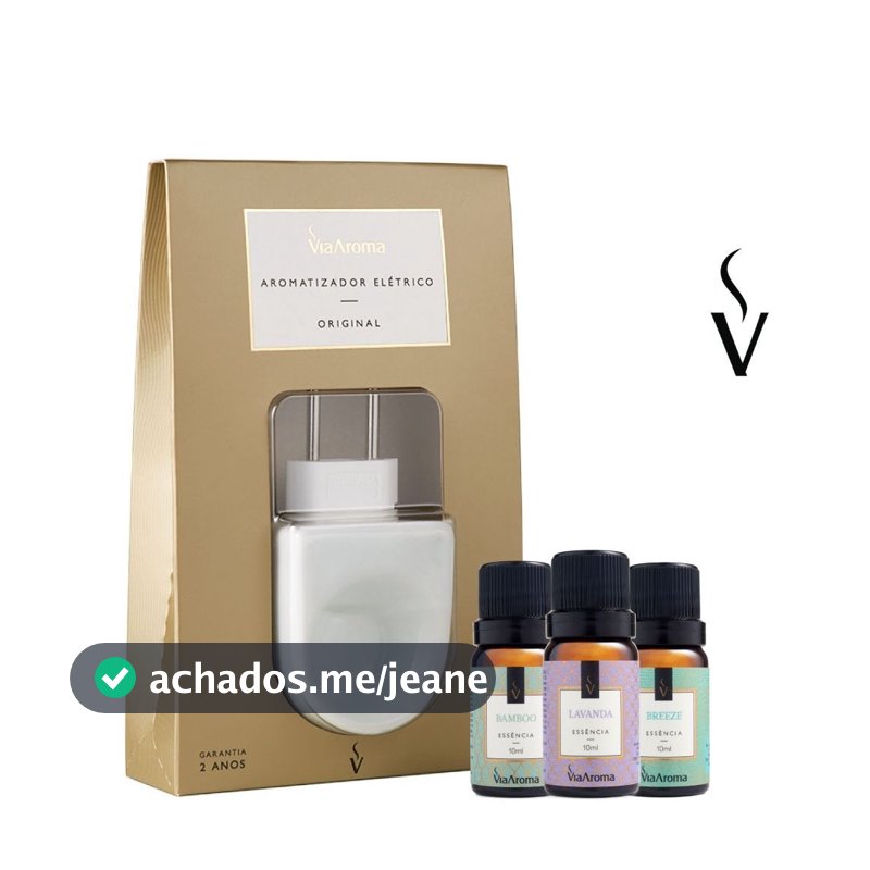 Kit Aromatizador Elétrico Original Bivolt + 3 Essências 10ml Via Aroma