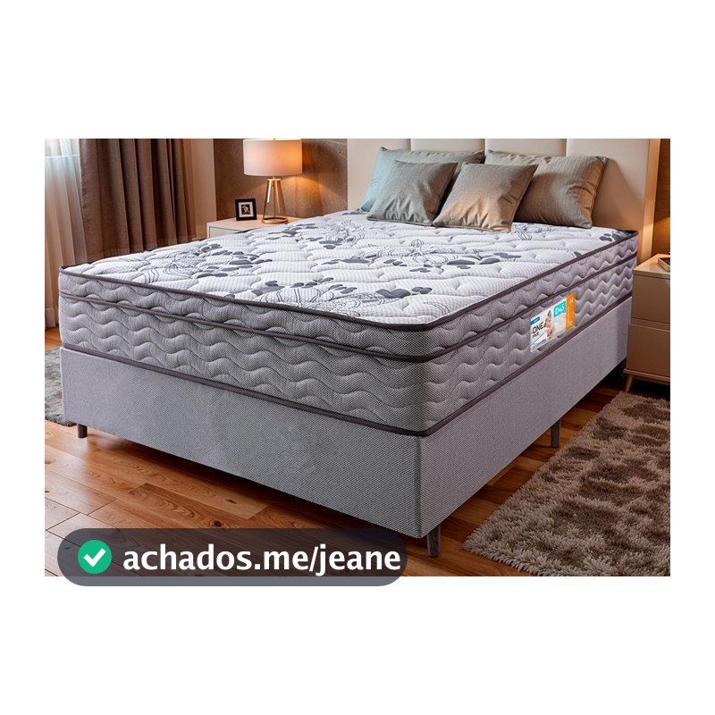 Cama Box King Colchão OrtoMove + Box Desmontável 193x203x65 One Face Espuma D45 Cinza