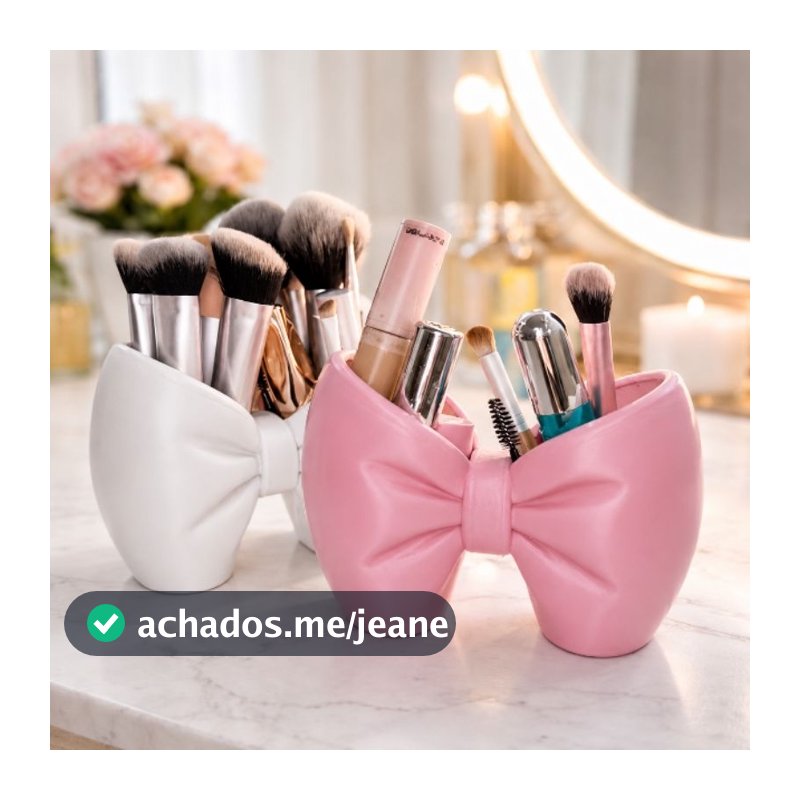 Porta Pincel laço Maquiagem Organizador de Cosméticos para Mesa Penteadeira Banheiro Suporte Multifuncional