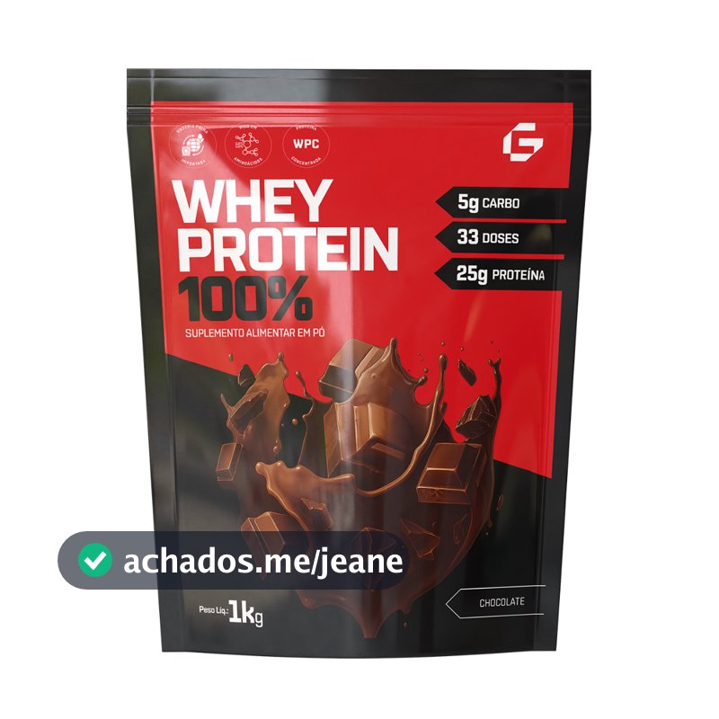 100% Whey Protein Concentrado Refil 1kg Grow - Proteína Concentrada - 25g de proteína por dose (Natural)