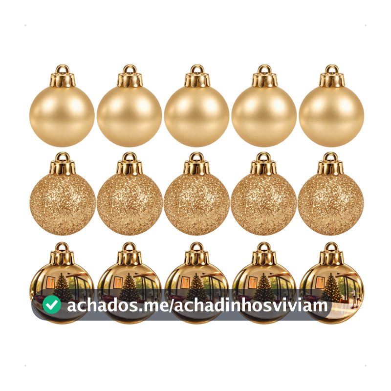 Kit 15 Bolinhas De Natal 4cm Enfeites Natalinos Decoração