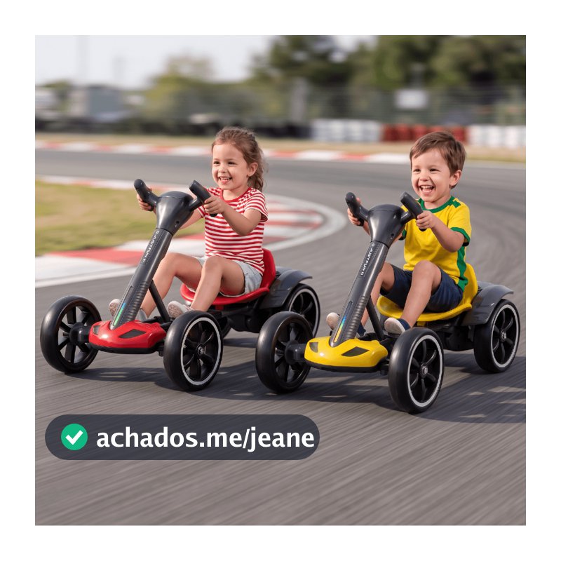 Mini Kart Elétrico Infantil 6V Carro Elétrico Dobrável com Luzes LED Música e Bateria Recarregável até 70kg