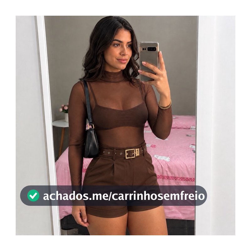 Conjunto Feminino Body Tule + Short alfaiataria , Look Sensual Fashion para Festa e Balada