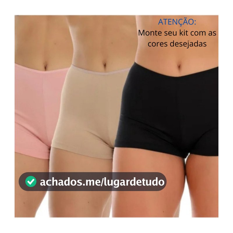Kit 2 Anágua Shortinho Íntimo Segunda Pele Conforto Lingerie Modeladora Short Curto Short Para Saia e Vestido