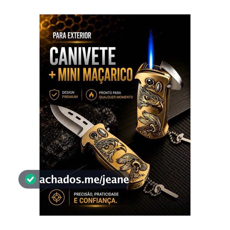 Maçarico Isqueiro Canivete Multifuncional Recarregável Sobrevivência Camping Tático Militar Churrasqueira Pesca Caça