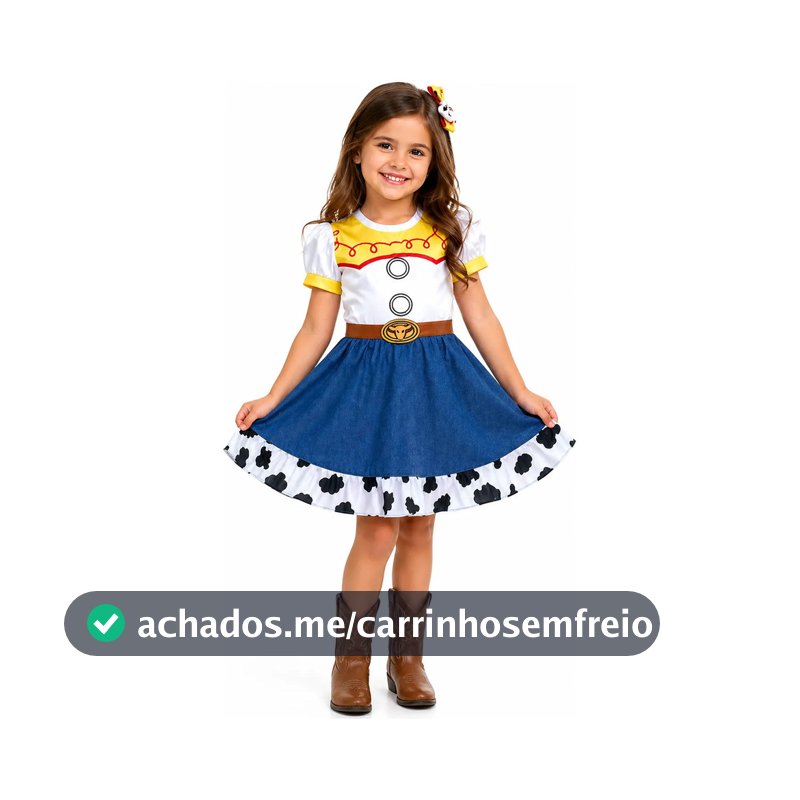 Fantasia Jessie Infantil Vestido Menina Cowgirl Toy Story