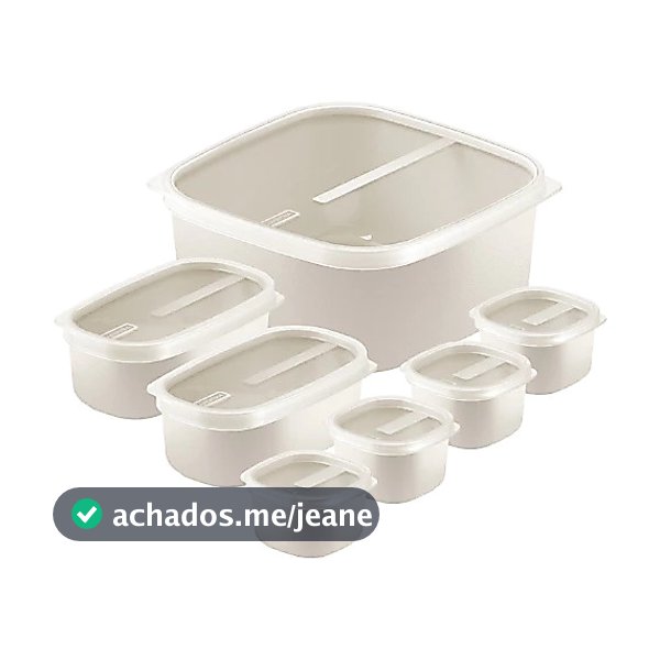 Jogo 7 Potes Tramontina MixColor em Polipropileno com Tampa Transparente - Algodão