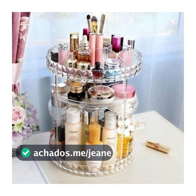 Organizador de maquiagem Giratório 360º Acrílico Suporte de Cosméticos 7136