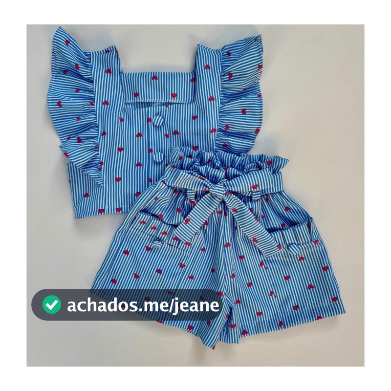 Roupa Infantil Conjunto Modinha Blogueirinha Blusa Com Short