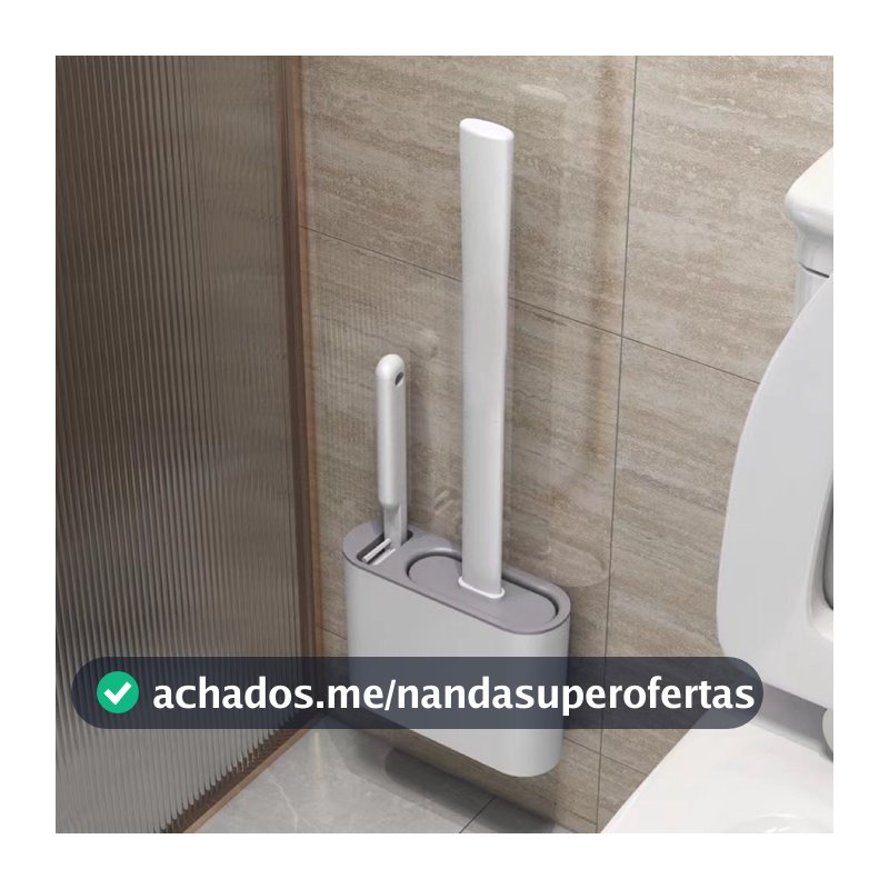 Escova de Silicone 2 em 1 para Vaso Sanitário - Base de Banheiro Privada, Alta Eficiênci
