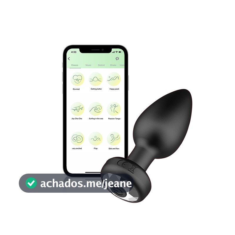 Plug anal vibrador bluetooth controle no celular 10 modos de vibração GS-APP