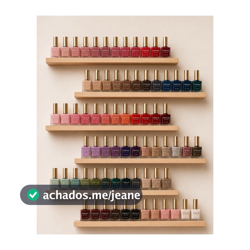 Expositor de Esmaltes de Parede em Pinus Natural 60cm | Organizador para esmaltes