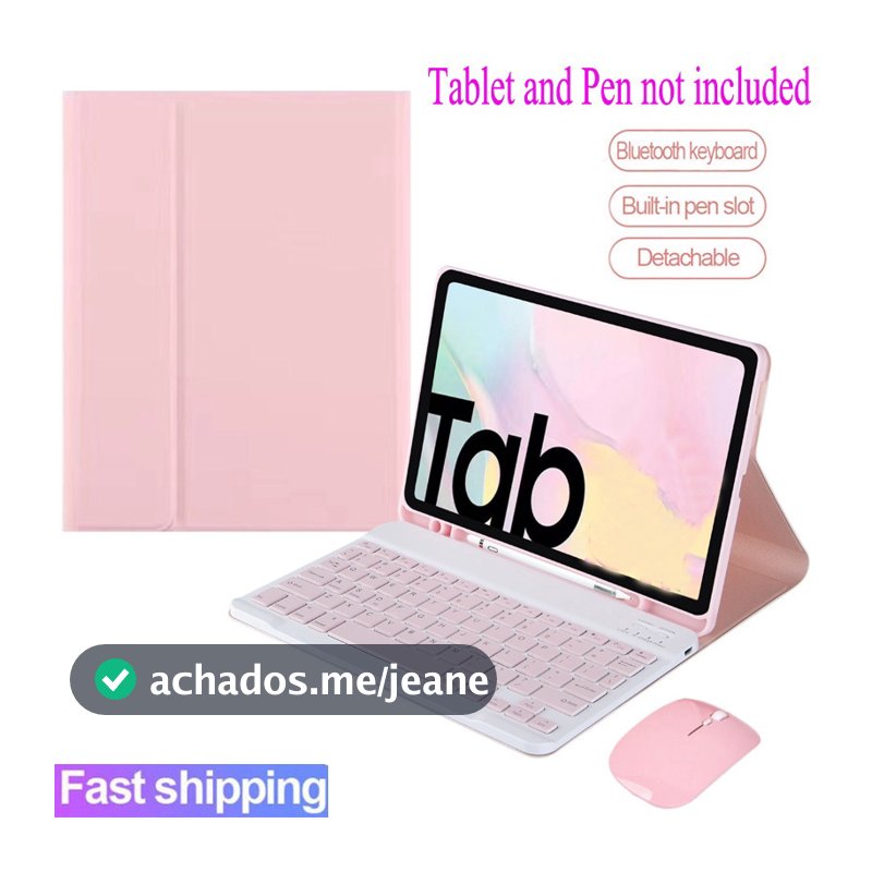 Capa Com Teclado Para Samsung Galaxy Tab S6 Lite 10.4 S9 FE S10 FE S10 lite Sem Fio Bluetooth mouse Caso