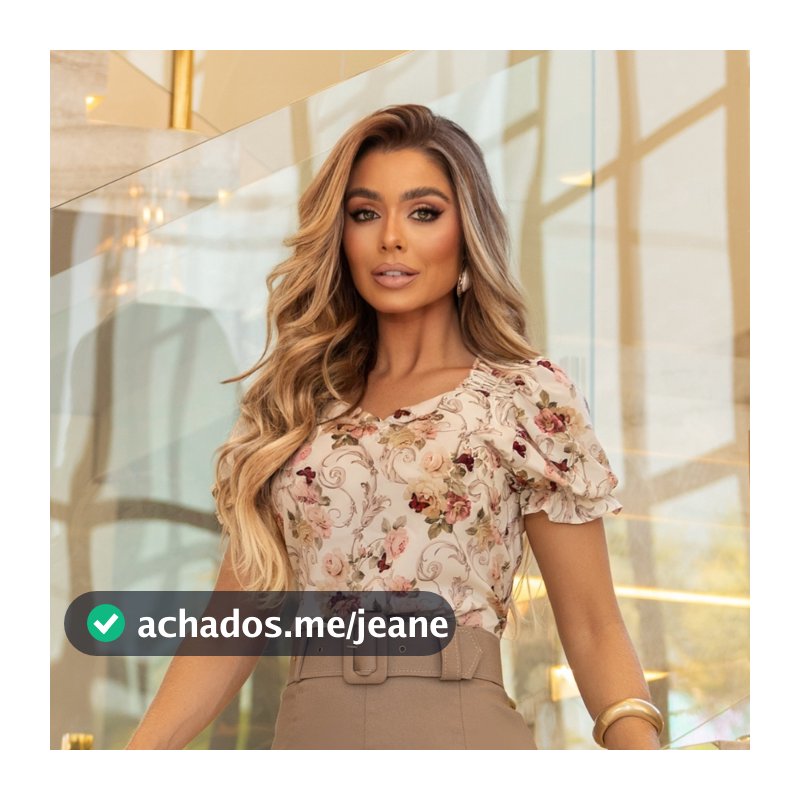 Blusa Com Manga Feminina Elegante Estampada Moda Social Evangélica Blusinha